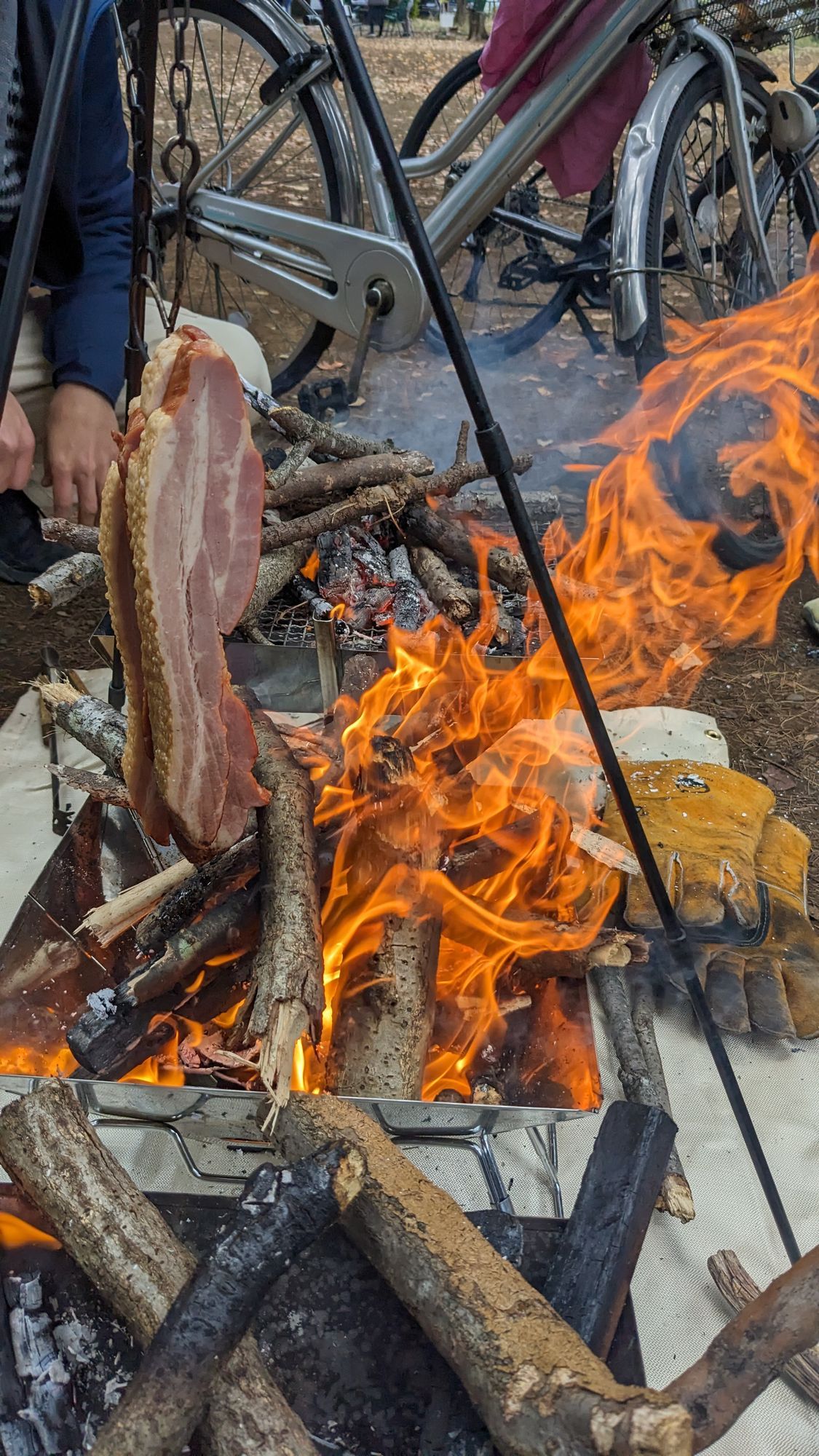 焚き火BBQの様子